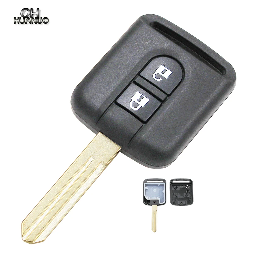 2 кнопки сменный Автомобильный ключ оболочка для Nissan Qashqai Navara Micra NV200 патруль Y61 2002