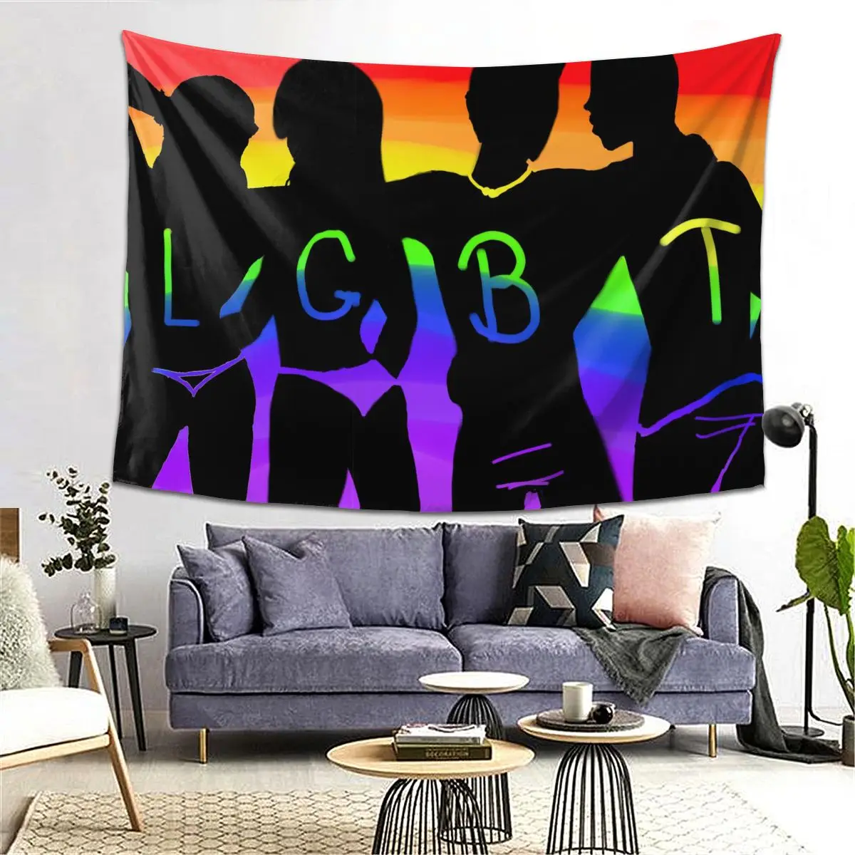

Human Lgbt Pride Tapestry Beach Towel Decoration Family Living Room Background Wall Tapestry 80x60 Inches