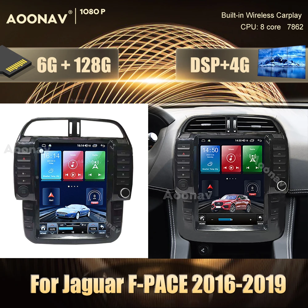 

128GB car radio 2din Android 10.0 For Jaguar F-PACE 2016-2019 car multimedia player Stereo receiver Autoradio Google carplay