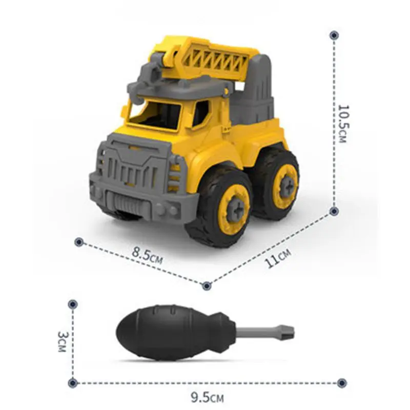 

Construction Toy Engineering Car Fire truck Screw Build and Take Apart Great for Kids Boys 4pcs