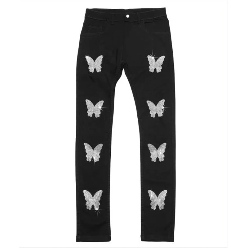 

New Man Black Ripped Stretchy Jeans Skinny Slim Fit Hot Drill Punk streetwear Biker Trousers Men's All-match Denim Pencil Pants