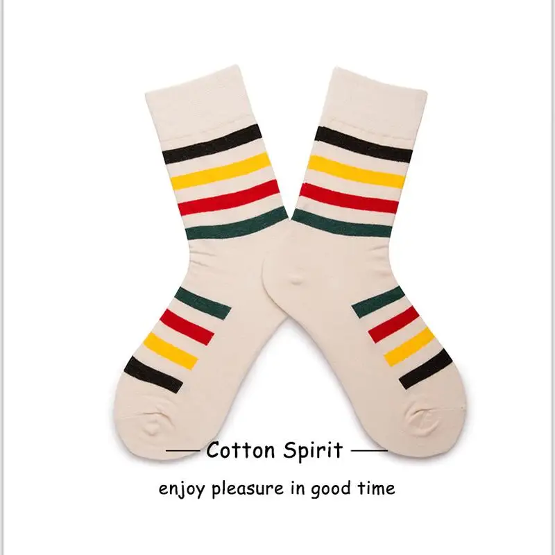 Women Men Solid Striped Cotton Sport Socks Ankle Sock Unisex Ivory Base Multi Stripes Short Winter Socks 5 pairs/ lot AL101SC