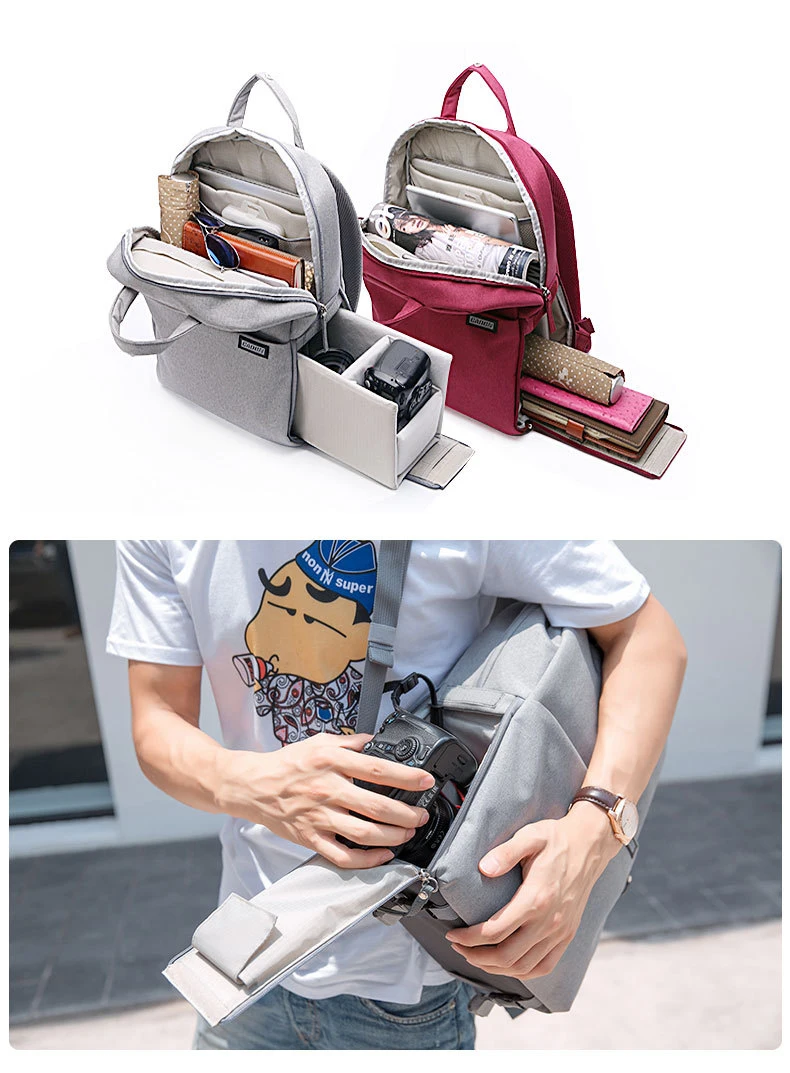 Повседневный Легкий Рюкзак Roadfisher для мужчин и женщин цифровых зеркальных камер