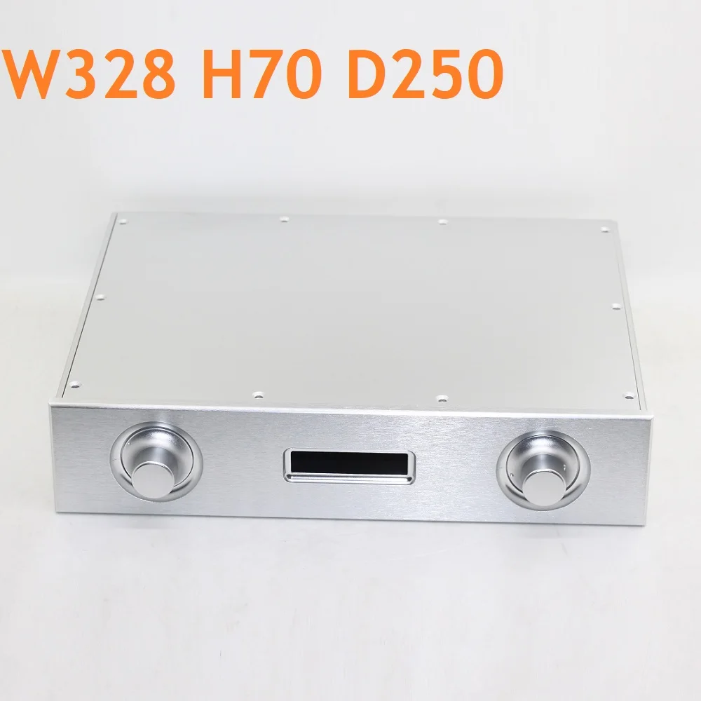 

Корпус усилителя ЦАП D250 W328 H70, алюминиевый корпус, корпус блока питания для самостоятельного декодера AK4497, двойное мягкое управление корпус ...