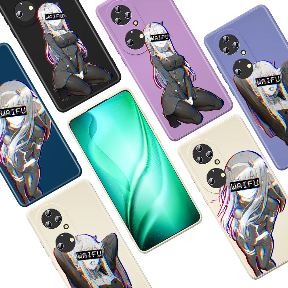 

Darling in The Franxx Senpai for Huawei P50 P40 P30 P20 Lite P Smart Z Pro Plus 2019 2021 Liquid Silicone Soft Cover Phone Case