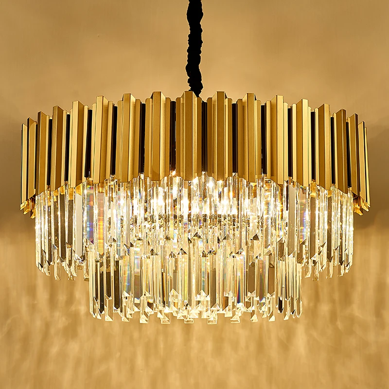 Post-modern fashion living room dining light luxury crystal chandelier designer Hong Kong style simple round atmosphere | Освещение