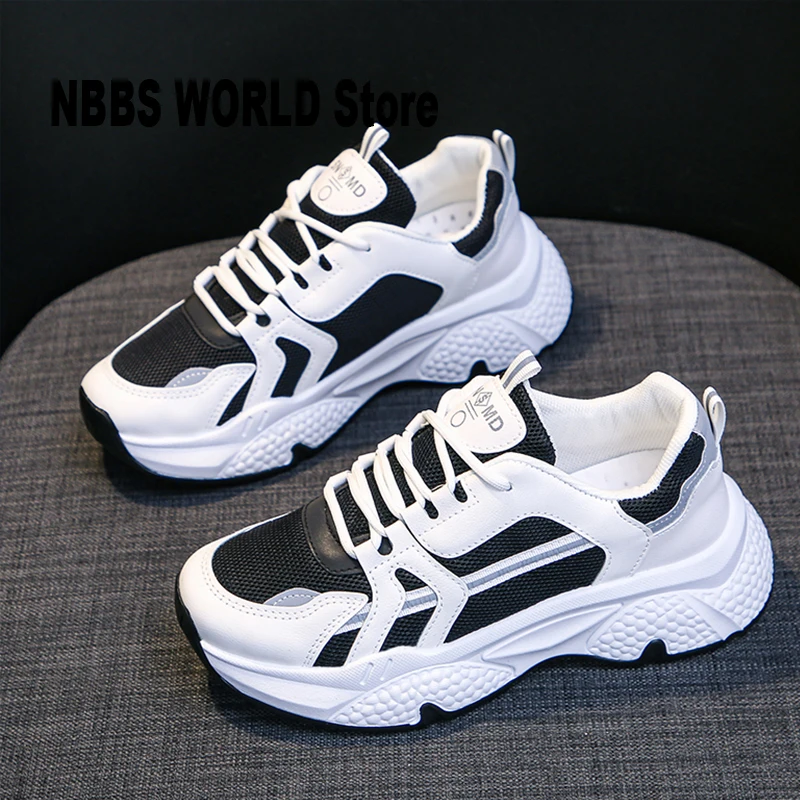 

Women Vulcanized Shoes, Fashion 2021 Casual Designer Thick Bottom Breathable Summer Comfortable Outdoor Walking, Chunky Sneakers