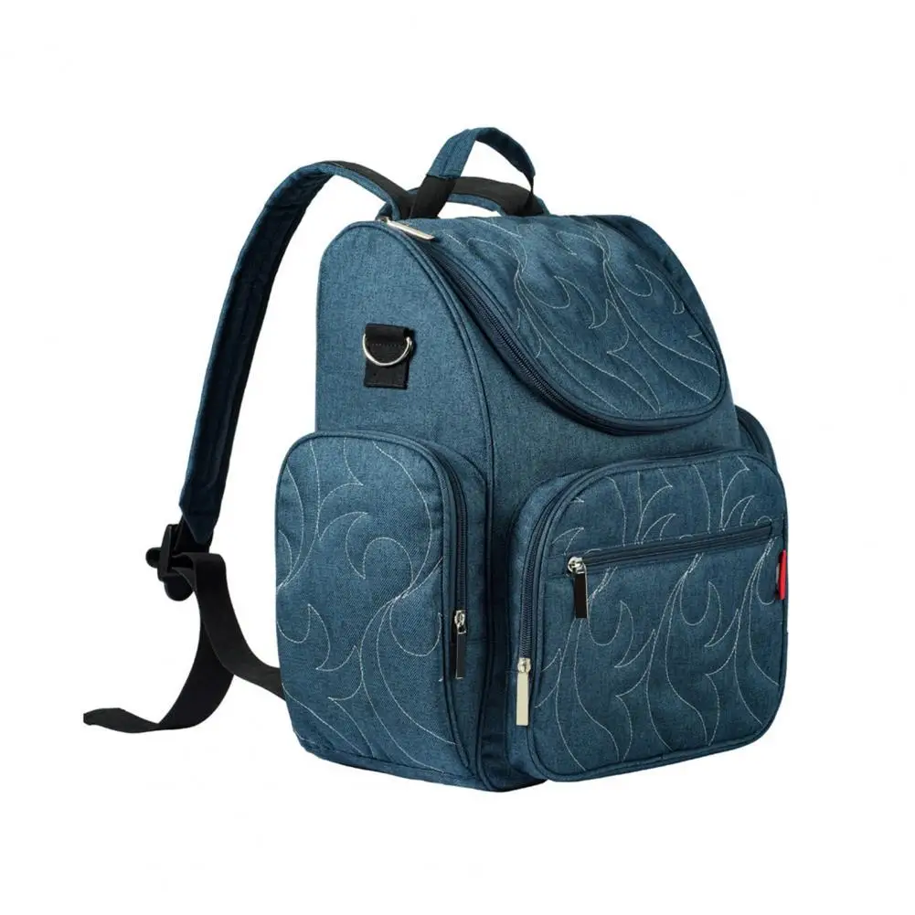 

Mommy Bag Embroidered Print Waterproof Nylon Mommy Nappy Backpack for Daily Supplies