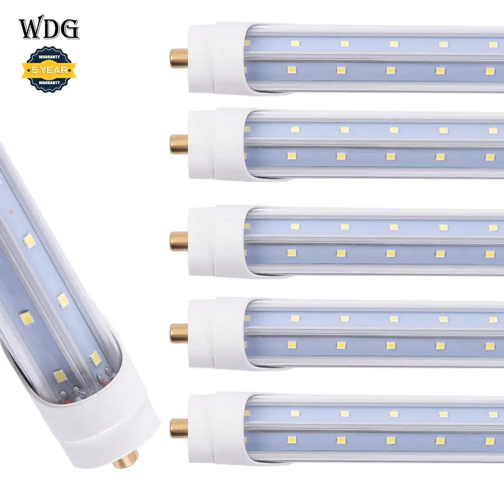 

T8 V Shaped Led Tube Light,Dual-end Powered Double Row Led Bulbs with Clear Cover,Daylight White 6500K FA8 Single Pin Base