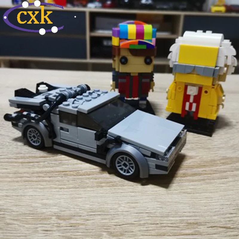 

MOC High-Tech Car Blocks Back to the Future Time Machine Deloreaning Speed Champion Vehicle Bricks Diy Toys For Children Gifts