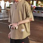 Мужская футболка в стиле Харадзюку, летняя футболка в стиле хип-хоп, повседневная Однотонная футболка с коротким рукавом, уличная одежда, хипстерская, 2020, Модная японская футболка для мужчин