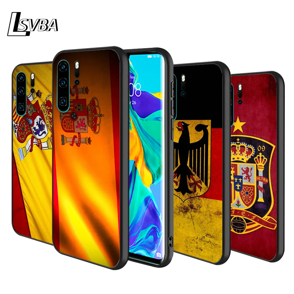 Силиконовый чехол с испанским флагом для Huawei P40 P30 P20 Pro P10 P9 P8 Lite RU E Mini Plus 2019 2017