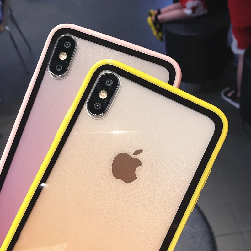 Роскошные прозрачные градиентные чехлы для телефонов iPhone 11 Pro XS Max XR X акриловый