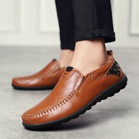 size47 mens genuine leather loafers gents shoes casual slip on dress business shoes for men loafers classic vintage italian shoe