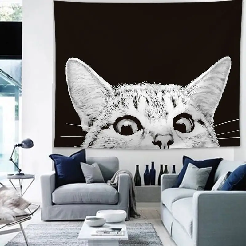 

Tiger Tapestry Black and White Wild Animals Elephant Tiger Horse Tapistry Panda Cat Bear Tapestrie Wall Hanging for Bedroom Dorm