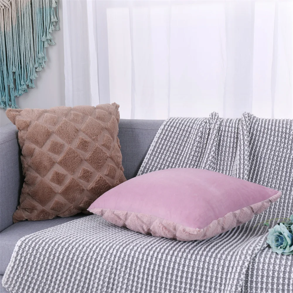 Мягкие Плюшевые Декоративные наволочки для диванных подушек из искусственной