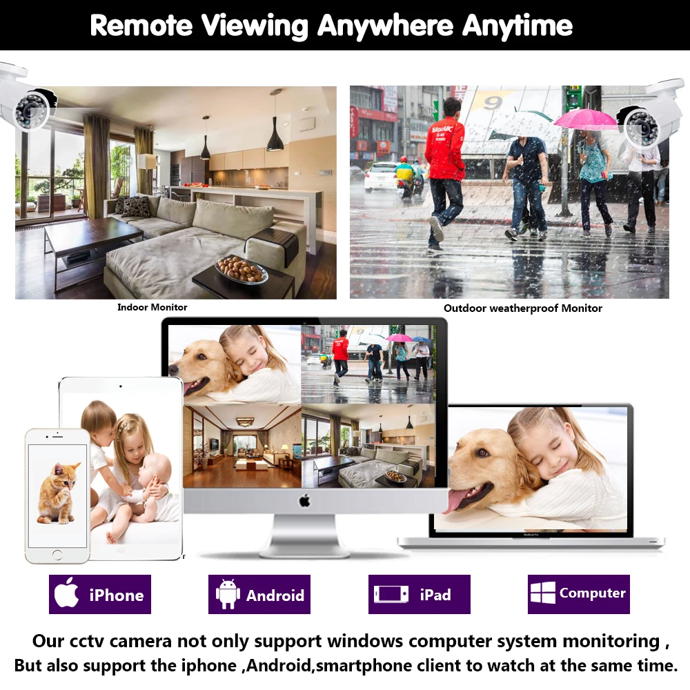 Цветная камера видеонаблюдения NINIVISION 1080P аналоговая цилиндрическая с датчиком