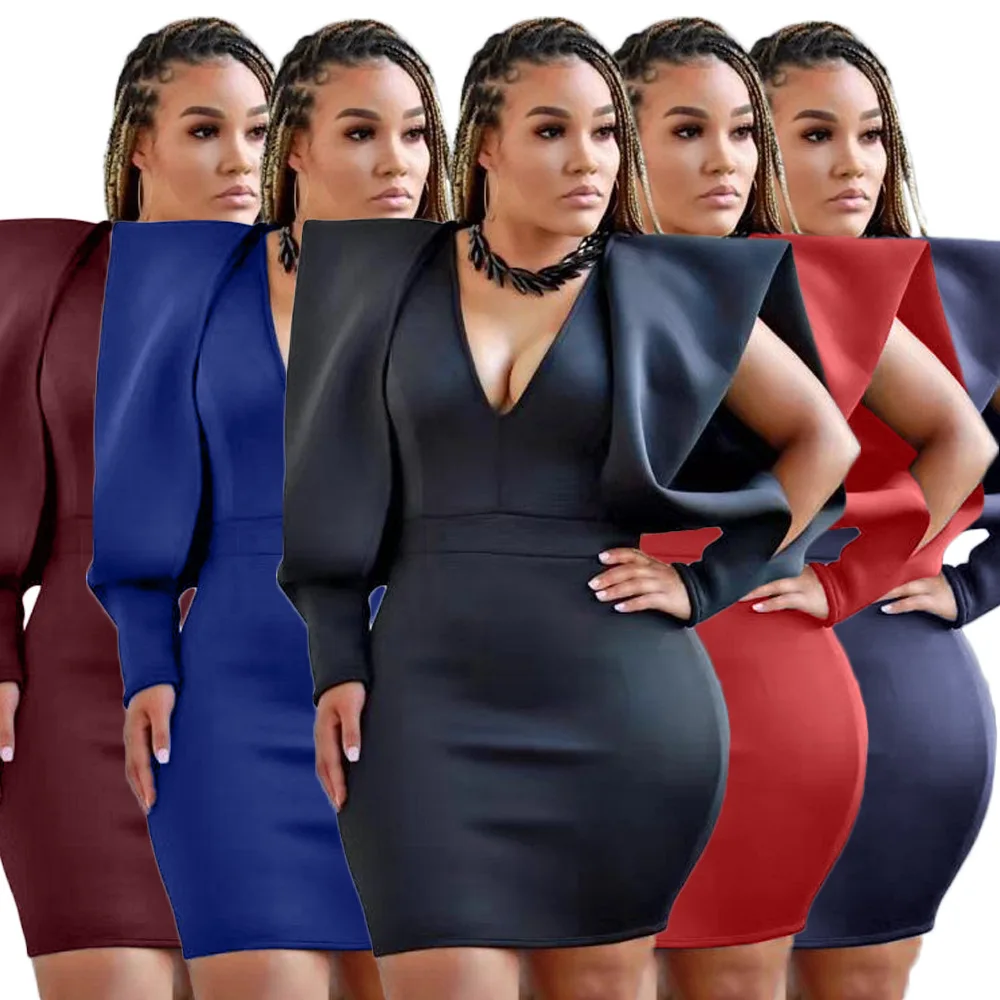 Сексуальная Bodycon Вечерние мини платье женское черное элегантное вечернее Vestido