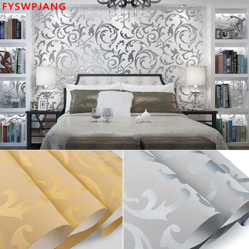 

10m Non-woven Wallpaper European Style Crocheted Simple Bedroom Dining Room Living Room Modern Wall Stickers 3D Home Decoration