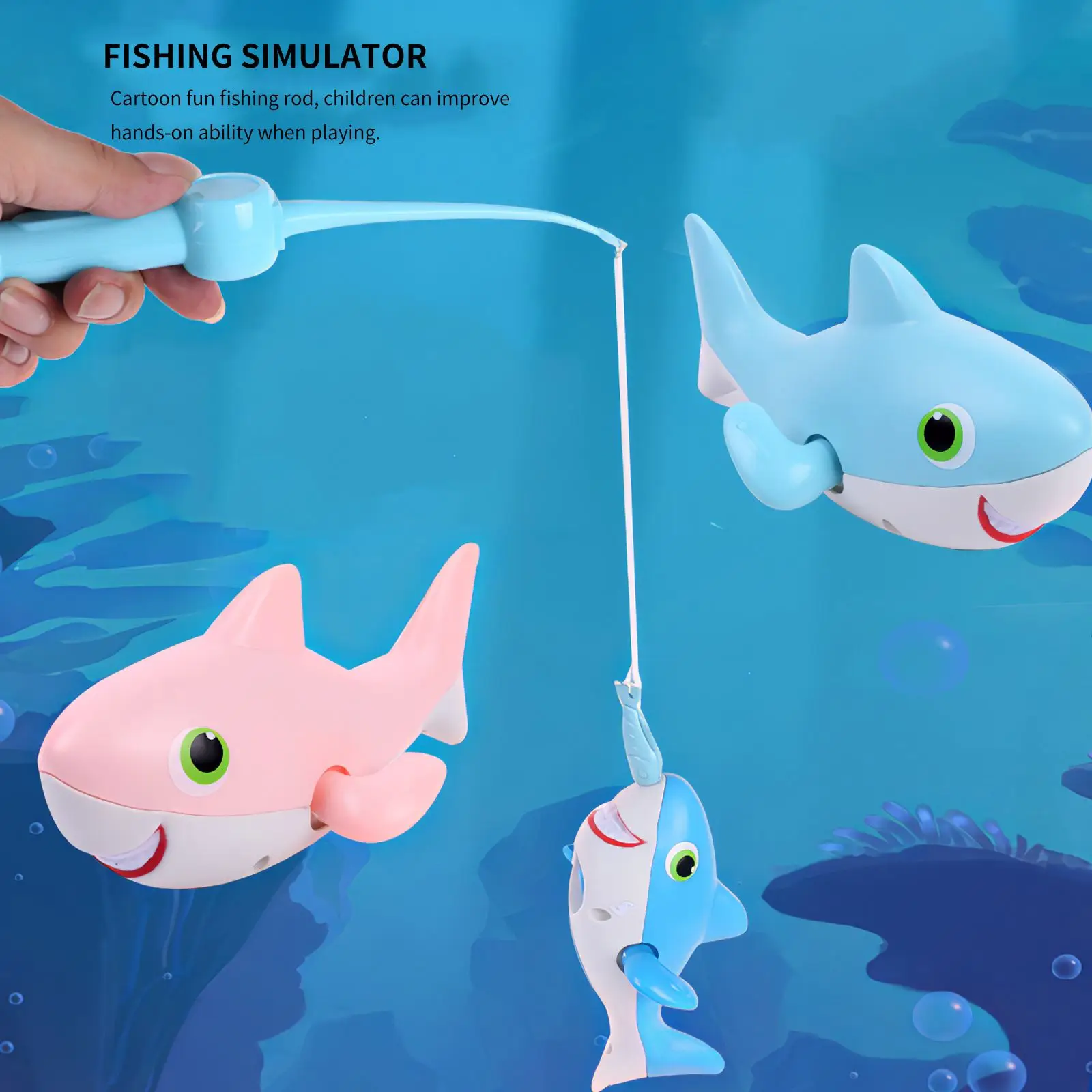 

Magnetic Fishing Toy Clockwork Exercise Intellectual Development Winding Small Shark Package Shark Parent-Child Interactive Game