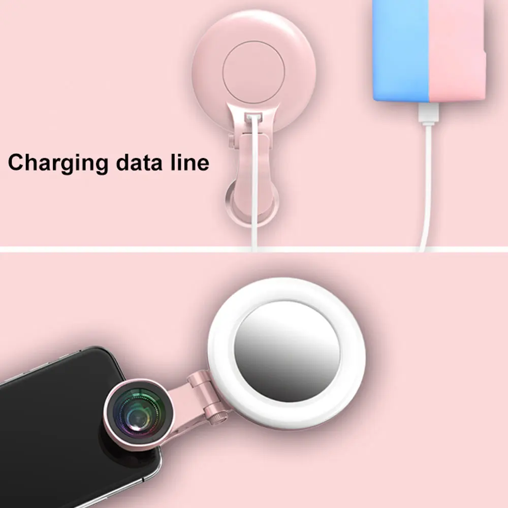 USB зарядка селфи объектив вспышка портативная светодиодная камера мобильный