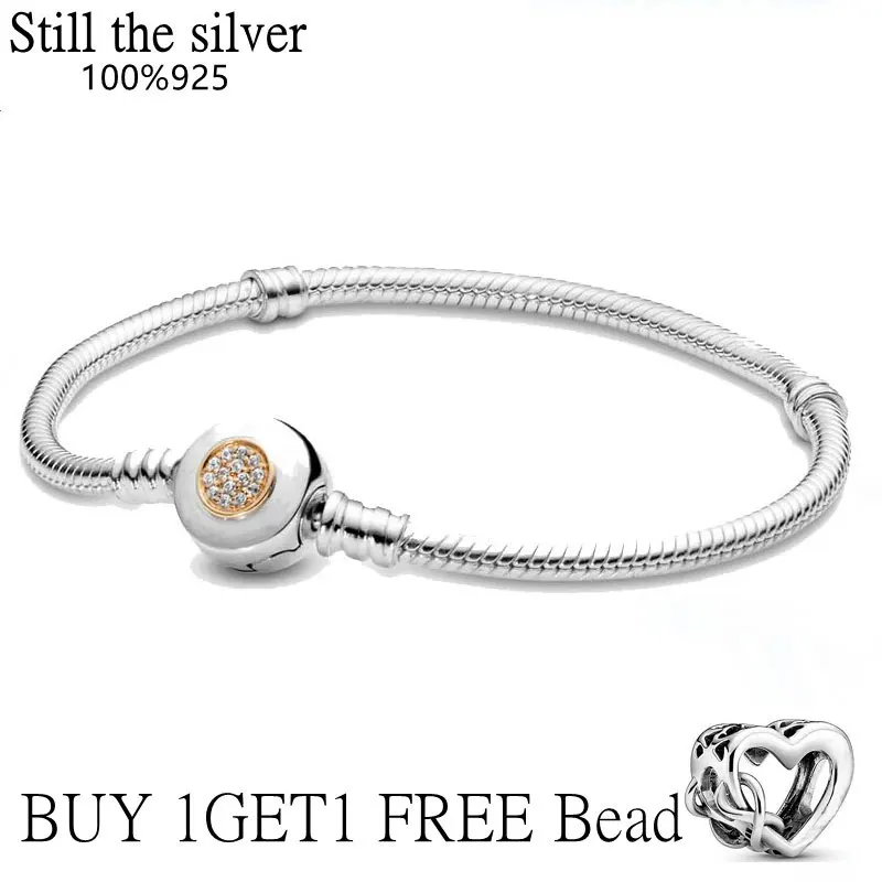 

Hot Sale 100% Real 925 Sterling Silver pan Bracelet for Women Fit Original Design snake Charms Bangle DIY high quality Jewelry