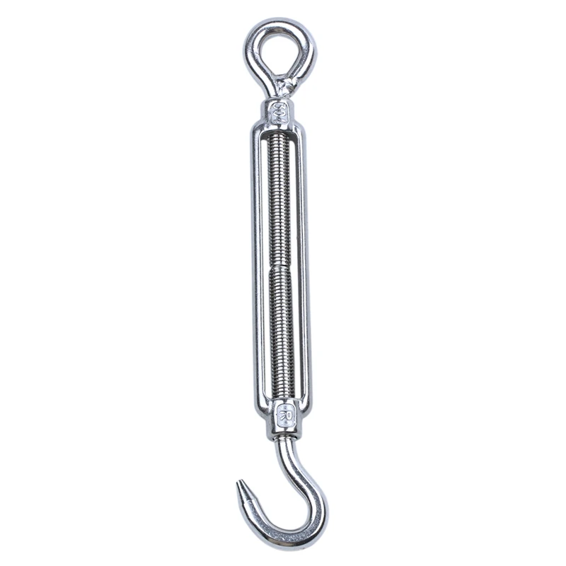 

186Mm Long Adjustable Stainless Steel M8 8Mm Male Thread Eye Hook Turnbuckle