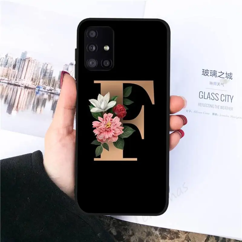 

Custom name Letter flower Phone Case For Samsung galaxy S 7 8 9 10 20 edge A 6 10 20 30 50 51 70 note 10 plus
