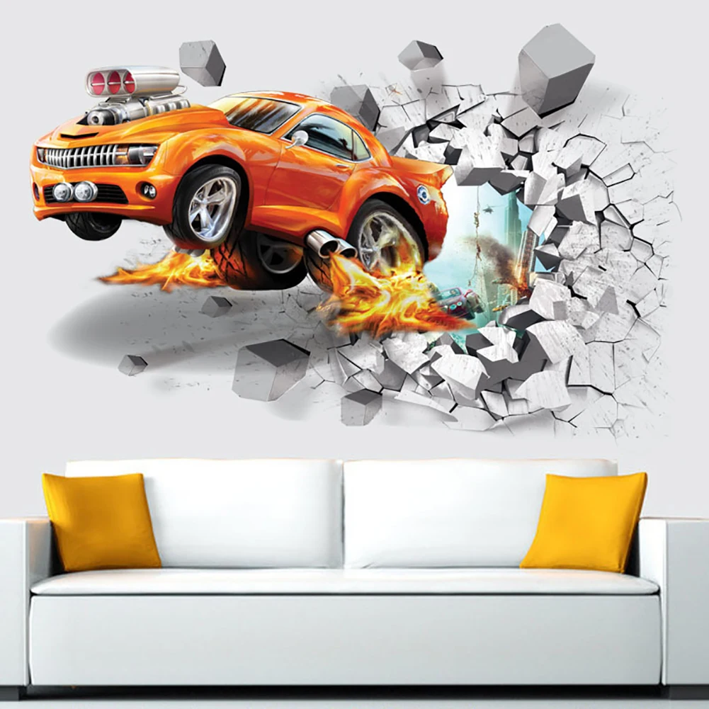 Модные 3D мультипликационный баскетбольный футбольный автомобиль наклейки на