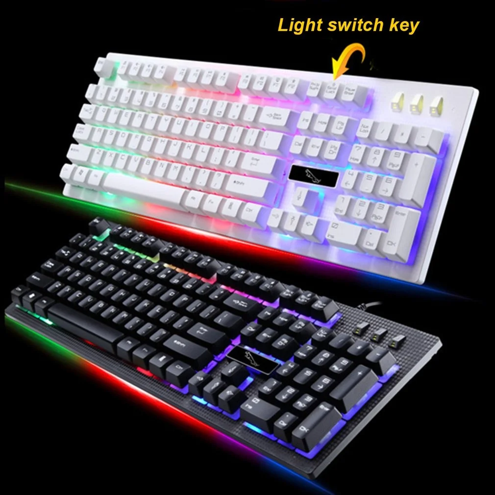 

USB Wired Mechanical Keyboard Colorful Backlight Gaming Keyboard For PC Computer Gamer Waterproof Desktop 104