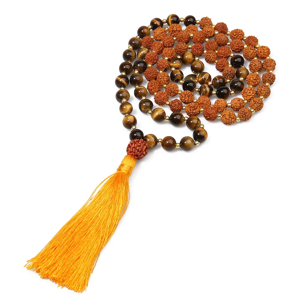 8 мм лазурит желтый тигровый глаз говлита рудракши бисером Цепочки и ожерелья 108