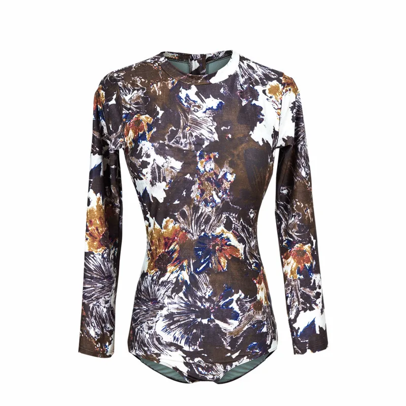 

Rash Guard Women Long Sleeve Swimsuit Swimming Surf Suit Windsurfing Swimsuits Woman Zippers Cover Sexy Korean Fairy Ins Fan