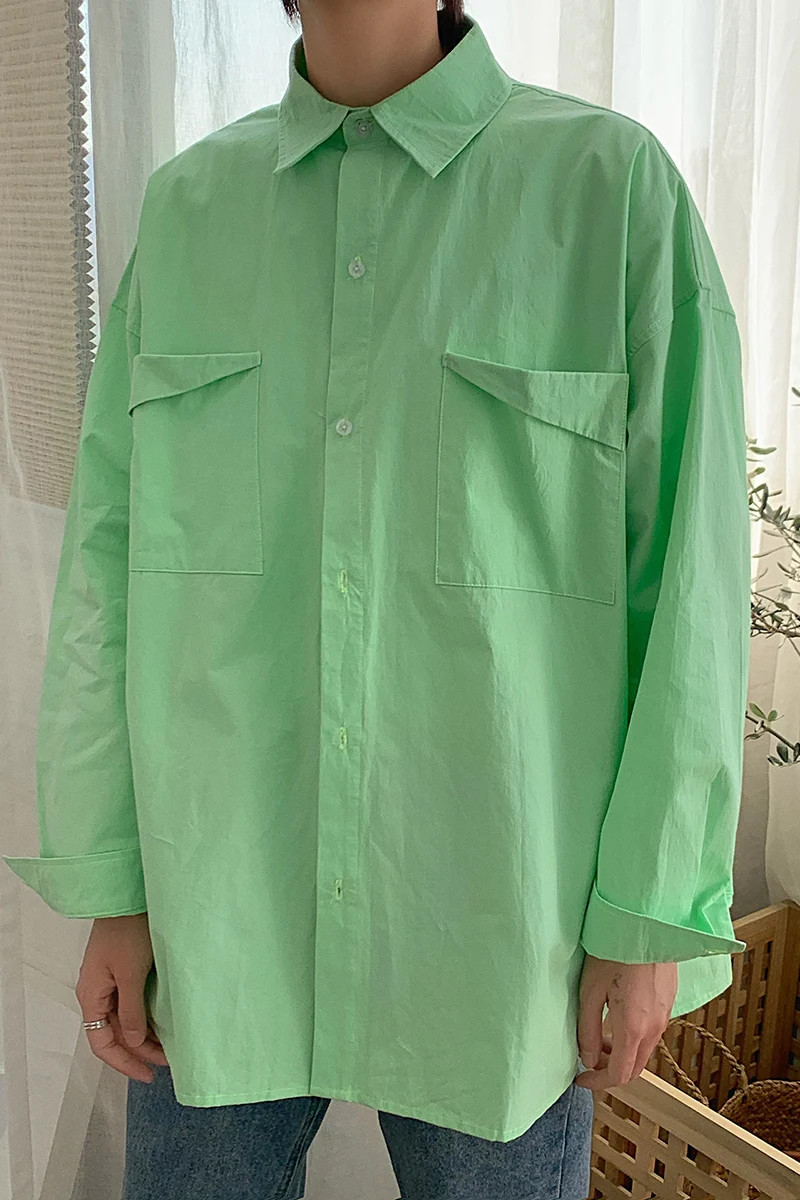 Новинка весна-осень 2020 японская промытая хлопковая рубашка с длинным рукавом