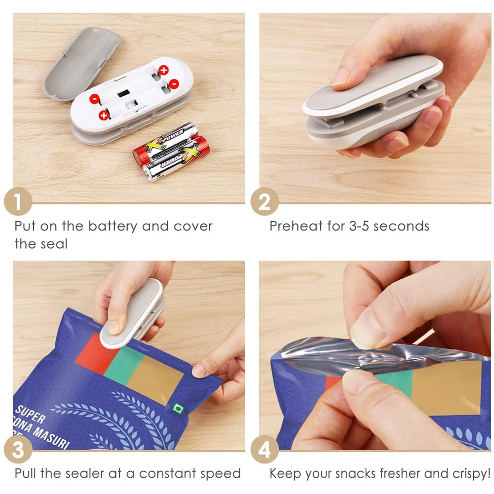 

Portable Mini Sealing Household Machine Heat Sealer Capper Food Saver For Plastic Bags Package Mini Gadgets Heat Sealer Cutter