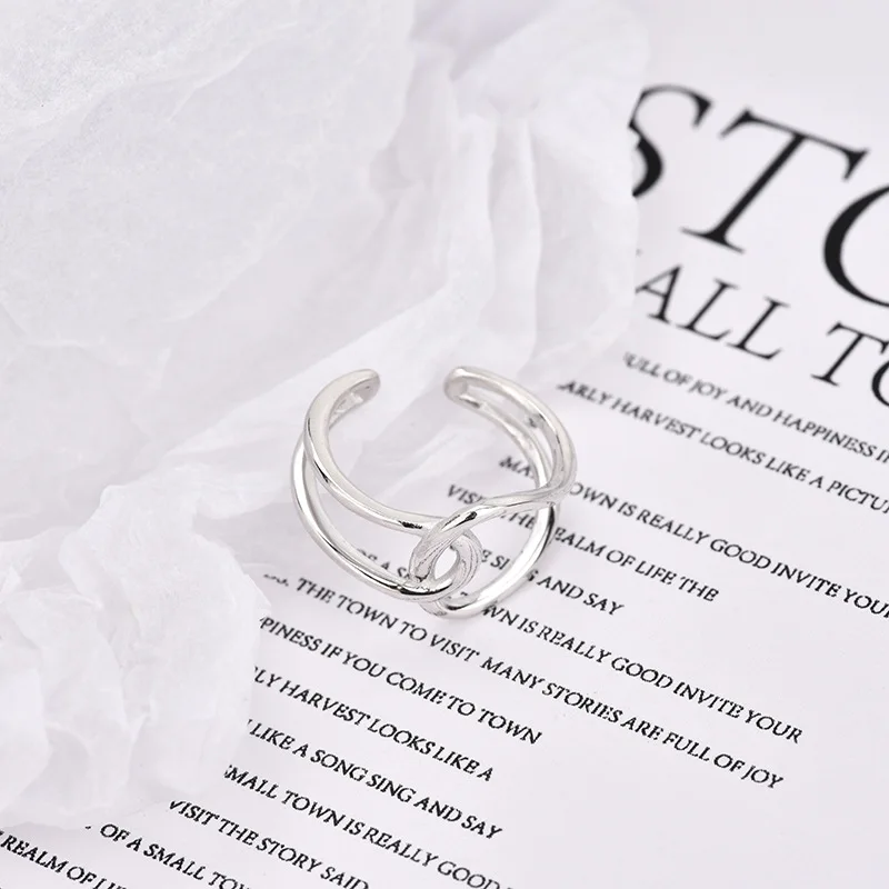 

925 Sterling Silver Engagement Cross Rings for Women Geometric Handmade Valentine's day Jewelry jz124