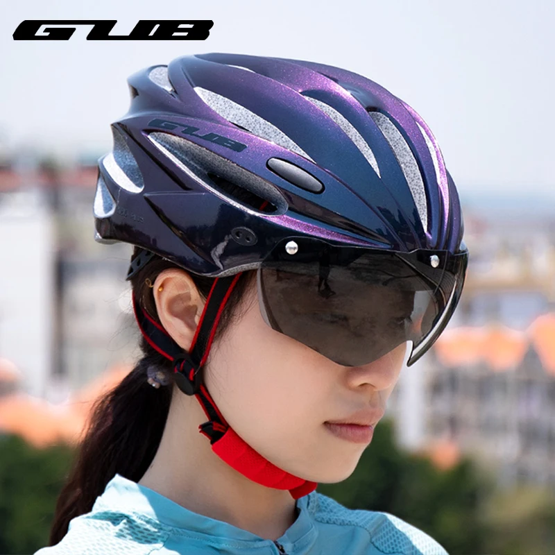 

GUB Cycling Helmet with Visor Magnetic Goggles Integrally-molded 58-62cm for Men Women MTB Road Bicycle Bike Helmet K80