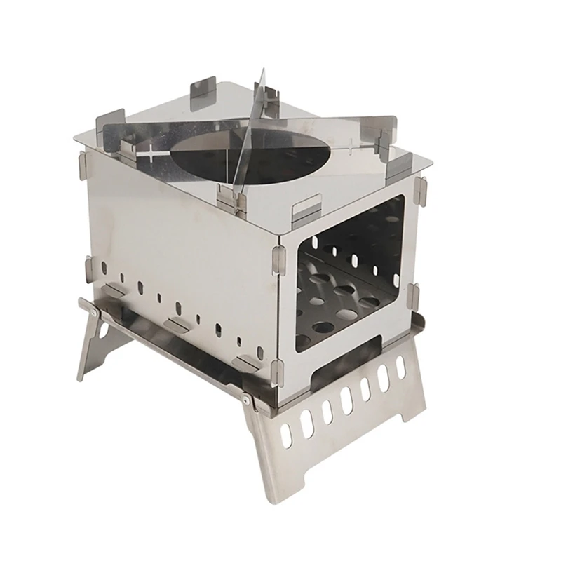 

1 Set Folding Outdoor Camping Barbecue Wood Stove Lightweight Windproof Hiking Picnic Cooking Burner Barbecue Grill