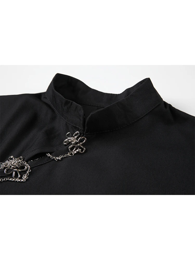 Женское винтажное платье с длинным рукавом черное ТРАПЕЦИЕВИДНОЕ ПЛАТЬЕ в