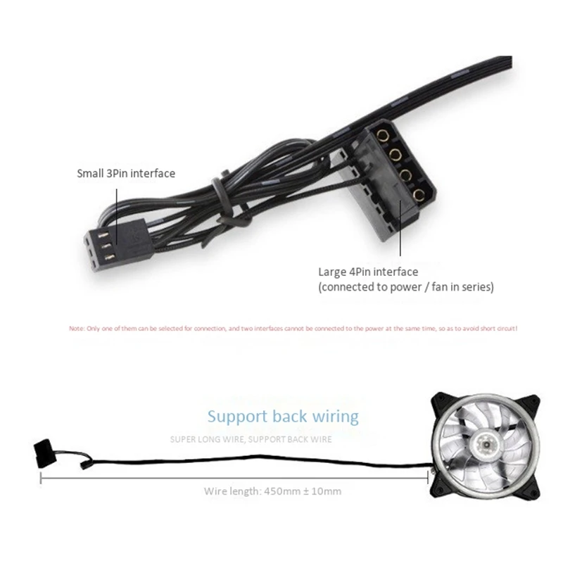 

Computer PC RGB Color-Changing Symphony LED Light Case Fans LED Computer Cooler Computer Cooling Fan(Colorful Inside and Outside