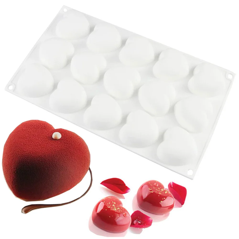 

15 Cavity Baking Mold Love Heart Baking Soap Diy Muffin Silicone Mold Cookie Chocolate Cake Decorating Fondant Baking Tools