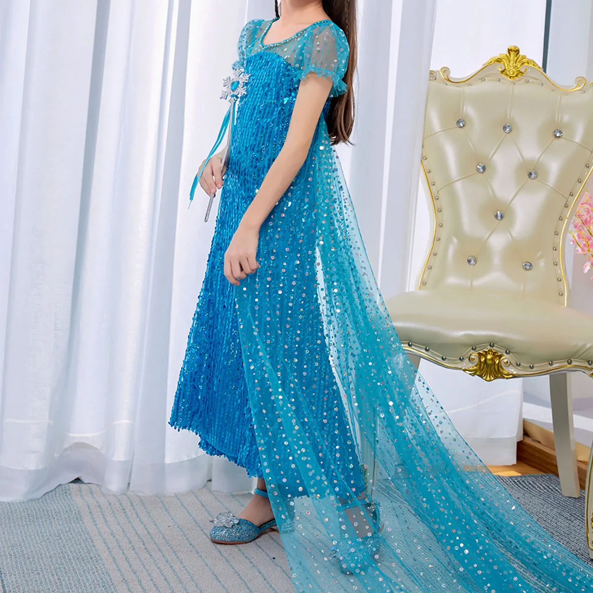 Детское свадебное платье принцессы детская одежда для девочек элегантное на