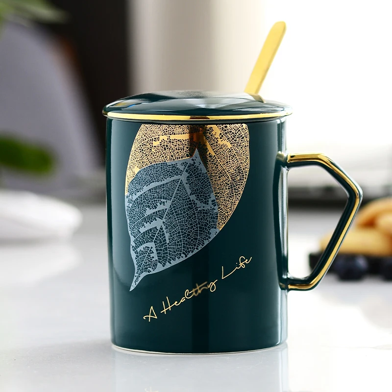 Nordic Керамика Кофе кружка золотая ручка Роскошные Чай Кружка Ручной раскрашенные