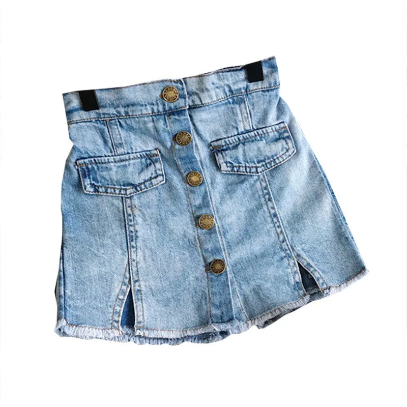 2-8T Jeans Shorts For Girl Toddler Kid Baby Clothes Summer High Waist Denim Skirt Elegant Fashion Streetwear Trouser | Детская одежда и