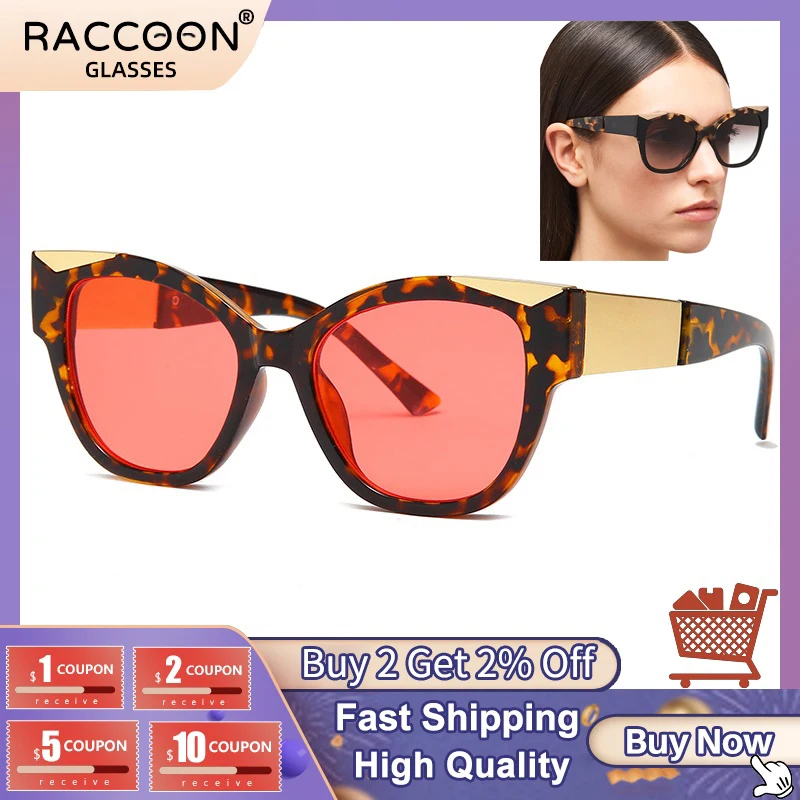 

2022 Cat Eye Fashion Luxury Designer Sunglasses Women Gradient Walking Leopard Sun Glasses Female Metal Eyewear Men Uv400 Shades