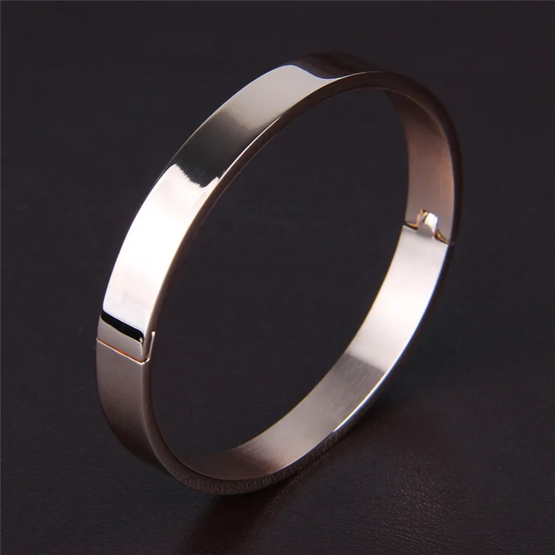 Sangsy 6mm/8mm Width Women/Men Bracelets &amp Bangle Open Cuff Design Stainless Steel 4 Colors for Womens Couple Bracelet | Украшения и