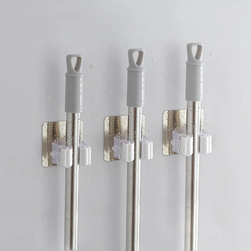 

1pcs Self-adhesive mop hook multifunctional hanging broom mop hook card holder buckle free punching mop holder non-marking hook