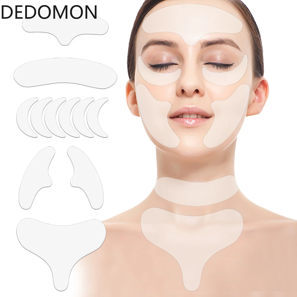 11 шт многоразовые силиконовые накладки на грудь, силиконовые накладки на шею, накладки на лоб, набор подушечек для декольте, маска для глаз, Стик для щек, инструменты для подтяжки лица