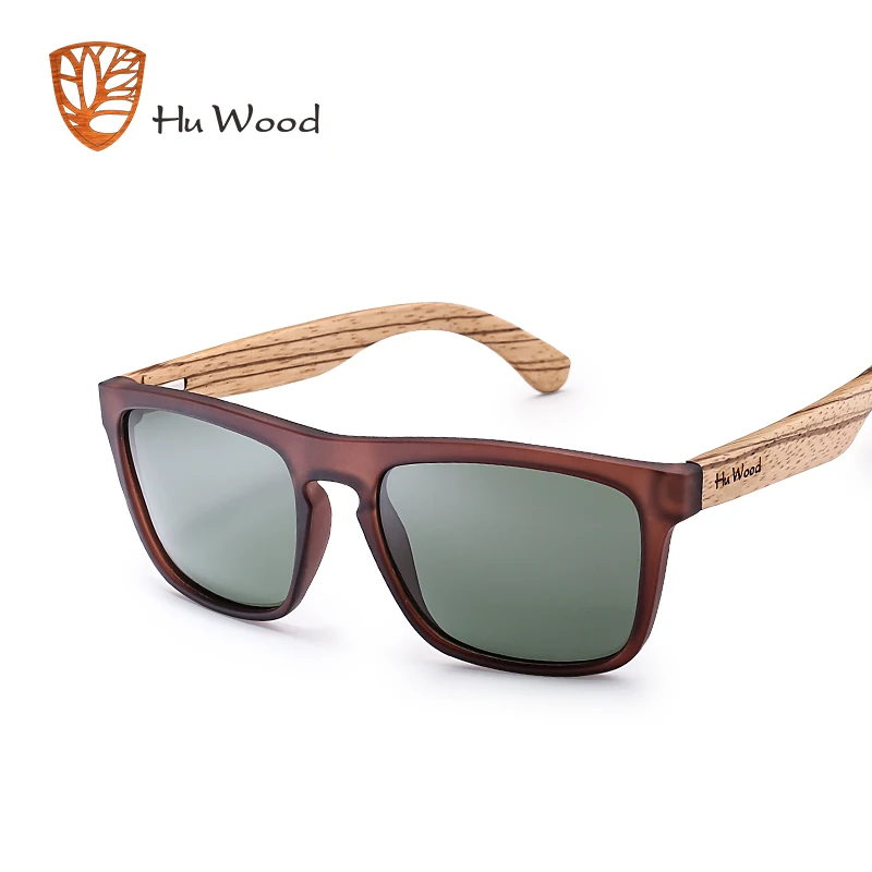 Мужские солнцезащитные очки из натурального бамбука HU WOOD поляризационные