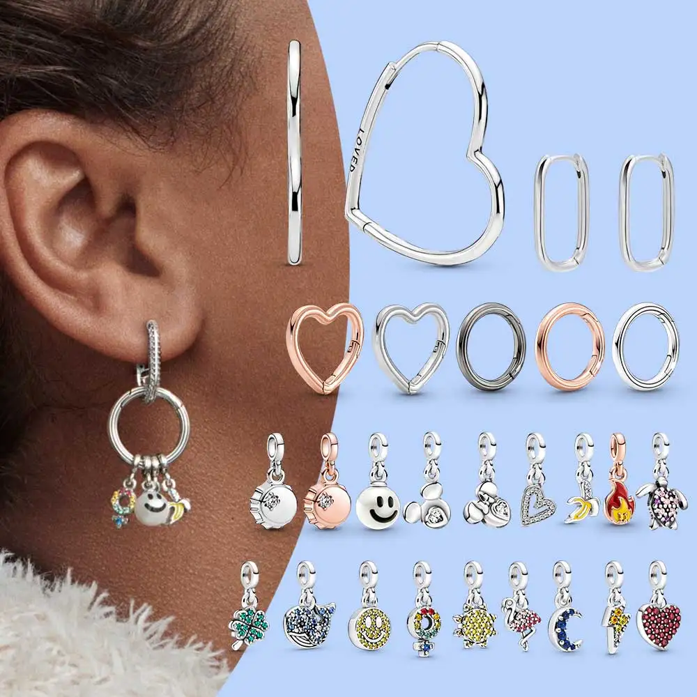 

Женские серьги-подвески в виде единорога, из серебра 925 пробы