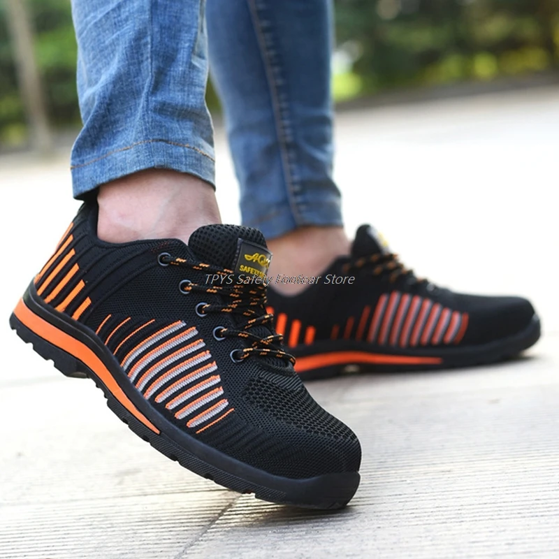 

Comfortable Safety Shoes Male Working Boots Steel Toe Capabilities Shoes Anti-Puncture Boots Breathable Shoes Lightweight Boots